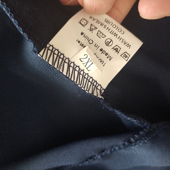 Amazon Orska Two Piece Navy Wide Leg Pants Suit Long Top 2XL - Picture 8 of 11